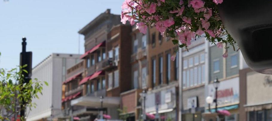 Minot City Street with flowers